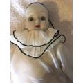 Vintage Porcelain Doll - Harlequin - Jester -Clown -Pierrot -