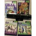 Xbox 360 - Kinect Sensor + Kinect Adventures, Rapala, Sports 1&2 ( 4 Games)