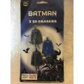 Batman 3 3D Erasers DC Comics 2000 Prima Toys (Sealed on card) 23 years old