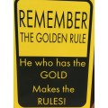 Post Card - Remember The Golden Rule He Who Has The Gold Makes The Rules - Made In U.S.A. (N.O.S)
