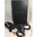 Playstation 2 - Black PHAT c/w 1 x Original Controller, AV Cable & Power Cord - See Description