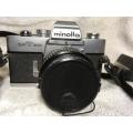 Vintage Minolta SRT303 c/w 50mm Lense + Bushnell Automatic 1:3,5 1200mm Lense