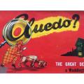 Vintage Cluedo - Circa 1950`s The Great Detective Game - Waddingtons - Wooden & Metal Pieces