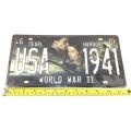 Pearl Harbor USA 1941 WWII Tin Licence Plate 2001