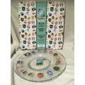 Rugby World Cup 1995 Console Glass Hand Made Serving Platter
