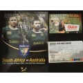 The Official Springbok Test Match Programme SA Vs Australia 2008 c/w Ticket stub