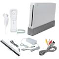 Nintendo Wii - White, Controller, Nunchuck, PSU, Sensor, Cables Stand, Silicone Controller Sleeve