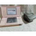 Nintendo DS Lite Pink, c/w Stylus, Charger + Brain training  Cartridge.