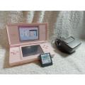 Nintendo DS Lite Pink, c/w Stylus, Charger + Brain training  Cartridge.