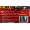 Cassette - TDK B60 Brilliant Cassette Made In Japan Assembled in Thailand - (Sealed) NOS