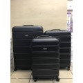 Set of 3 Suitcases Travel Trolley Luggage,ABS with Universal Wheels-BLACK