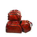 Set of 3 PU Leather Suitcases Travel Trolley Luggage