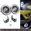 3.5" 89MM COB LED Fog Light Projector Car Angel Eyes Halo Ring DRL White