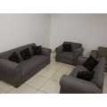 3pc, 6 Seater grey  lounge suite New