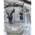 SWA D.F.-1979-1980-SWA W. GLASS MUG WITH 4 EMBLEMS