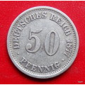 1877 Germany Empire 50 Pfennig   Silver Deutsches Reich