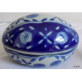 Blue and White - Oval Trinket Box