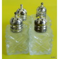 VINTAGE - INDIVIDUAL GLASS SALT SHAKERS - SMALL - SET OF 4 -