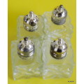 VINTAGE - INDIVIDUAL GLASS SALT SHAKERS - SMALL - SET OF 4 -