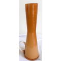 BROWN GLASS JUG STYLE BUD VASE - 20.5cm High
