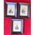 3 FRAMED ETCHINGS - FRAMED  - Signed, but cant make it out