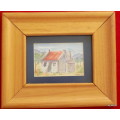 WATERCOLOUR - COTTAGE - JEN - 12.8cm - FRAMED