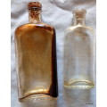 2 VINTAGE TALANA GLASS BOTTLES -  (Corked not washed)