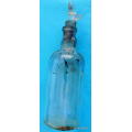 Vintage - Clear Glass Perfume /Apothecarthy Essential Oil Bottle  - Heart Shaped Stopper