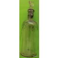 Vintage - Clear Glass Perfume /Apothecarthy Essential Oil Bottle  - Heart Shaped Stopper