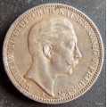 1911 3 Mark Wilhelm II Deutches Reich Prussia Germany Silver Coin