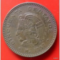Mexico 1957 Cincuenta Centavos Aztec Ruler Cuautemoc 50 Centavos