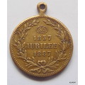 1837 - 1889 50 year Jubilee - Victoria Queen of England and Empress of India - Medal - 24mm Diameter