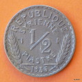 Republic of Syria -  ½ Half Piastre - 1936 - Nickel Brass