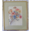 Flowers and Butterfly - Print by Elissa Johns - Framed