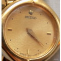 Ladies`s Vintage SEIKO 1N00-1D00  Dress Watch - Gold Plated stainless steel Bracelet
