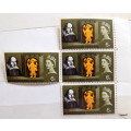 Great Britain - QEII - 1964 - 6d - Shakespeare - 4 mint stamps