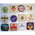 12 different Bar Coasters - Cardboard type (Pkt 5)