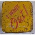 Garfield - I want out! -  Small Tin - - Look at pictures