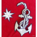 Embroidered Motif - Anchor  - Star  Across - Silver with black edge