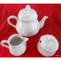 Villeroy Boch - Manoir - (VitroPorcelain, Luxembourg) - Tea Pot, Creamer  and  Covered Sugar Bowl