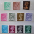 GB- Queen Elizabeth II - Machins - 11 unused unhinged stamps