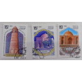 Russia - Soviet Union - 1991 - Historic Monuments / Mosques - Set of 3 cancelled stamps