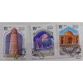 Russia - Soviet Union - 1991 - Historic Monuments / Mosques - Set of 3 cancelled stamps