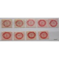 Liechtenstein - 1920 - Postage Due - 9 unused but hinged stamps