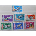 Mongolia - 1969 - Space - Set of 7 cancelled and hinged stamps