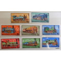 Hungary - 1972 - Locomotives / Trains - Set of 8 cancelled and hinged stamps