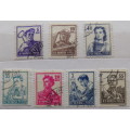 Romania - 1955 - Occupations Series - 6 cancelled and hinged stamps