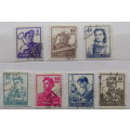Romania - 1955 - Occupations Series - 6 cancelled and hinged stamps