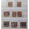 Ajman -1970 - Easter Paintings - Set of 8 cancelled and hinged stamps