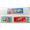 Mongolia - 1960`s - Mixed Lot of 3 cancelled and hinged stamps